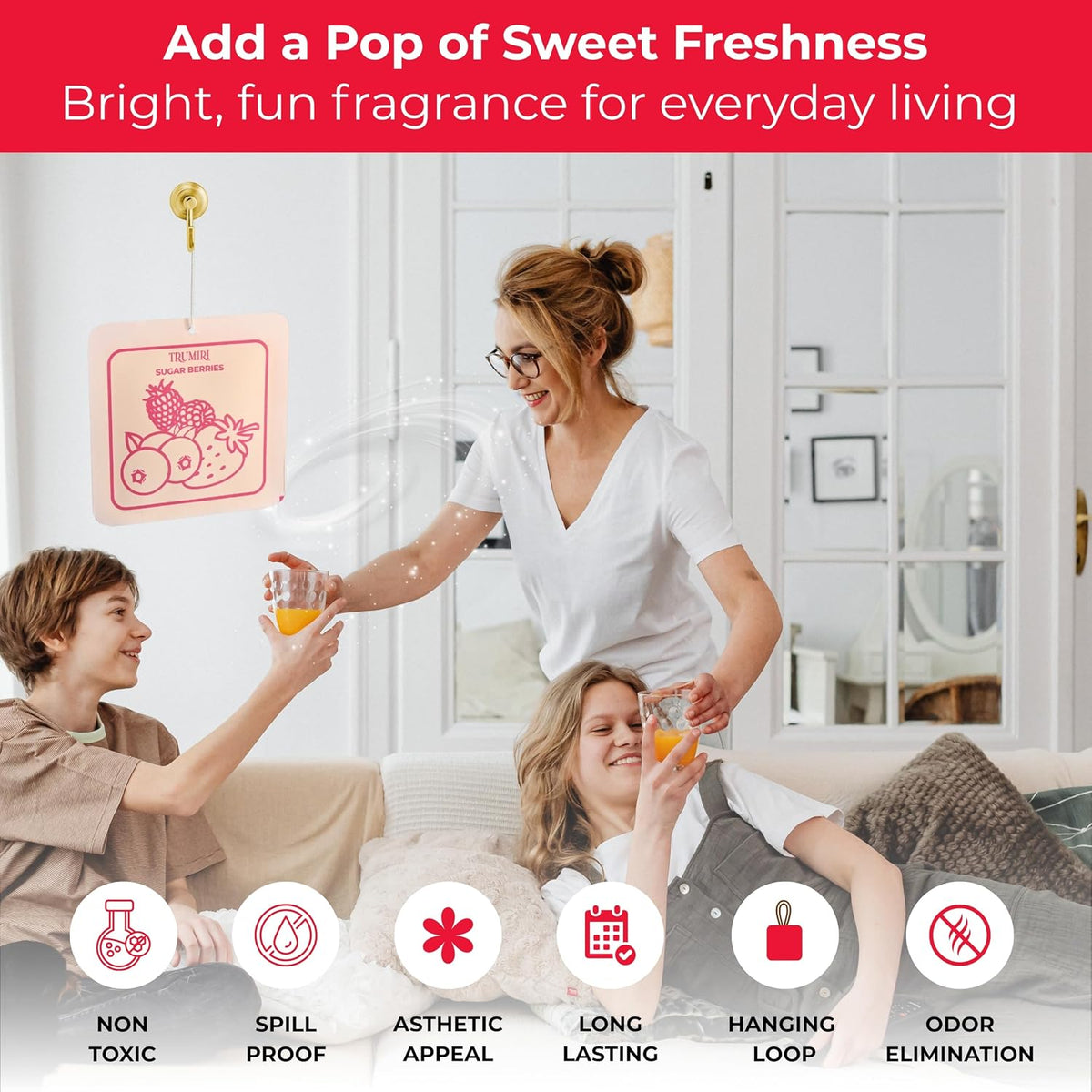 Sugar Berries - Room Deodorizer Gel Odor Eliminator For Home - Bathroom Air Freshener Odor Absorber - Closet Deodorizer - Long Lasting Non Plug In Strong Scent For Kitchen Trash Basement Shoe Rack