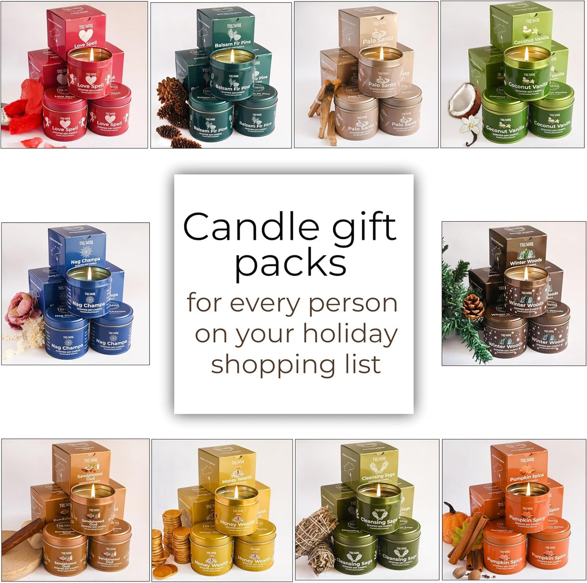 Sandalwood Oud - Scented Candles for Men - Pack of 3 x 5oz Natural Soy Clean Organic Non Toxic - Masculine Scent Gifts - Candel for Home Bedroom Bathroom Apartment Room Décor - New House Essentials