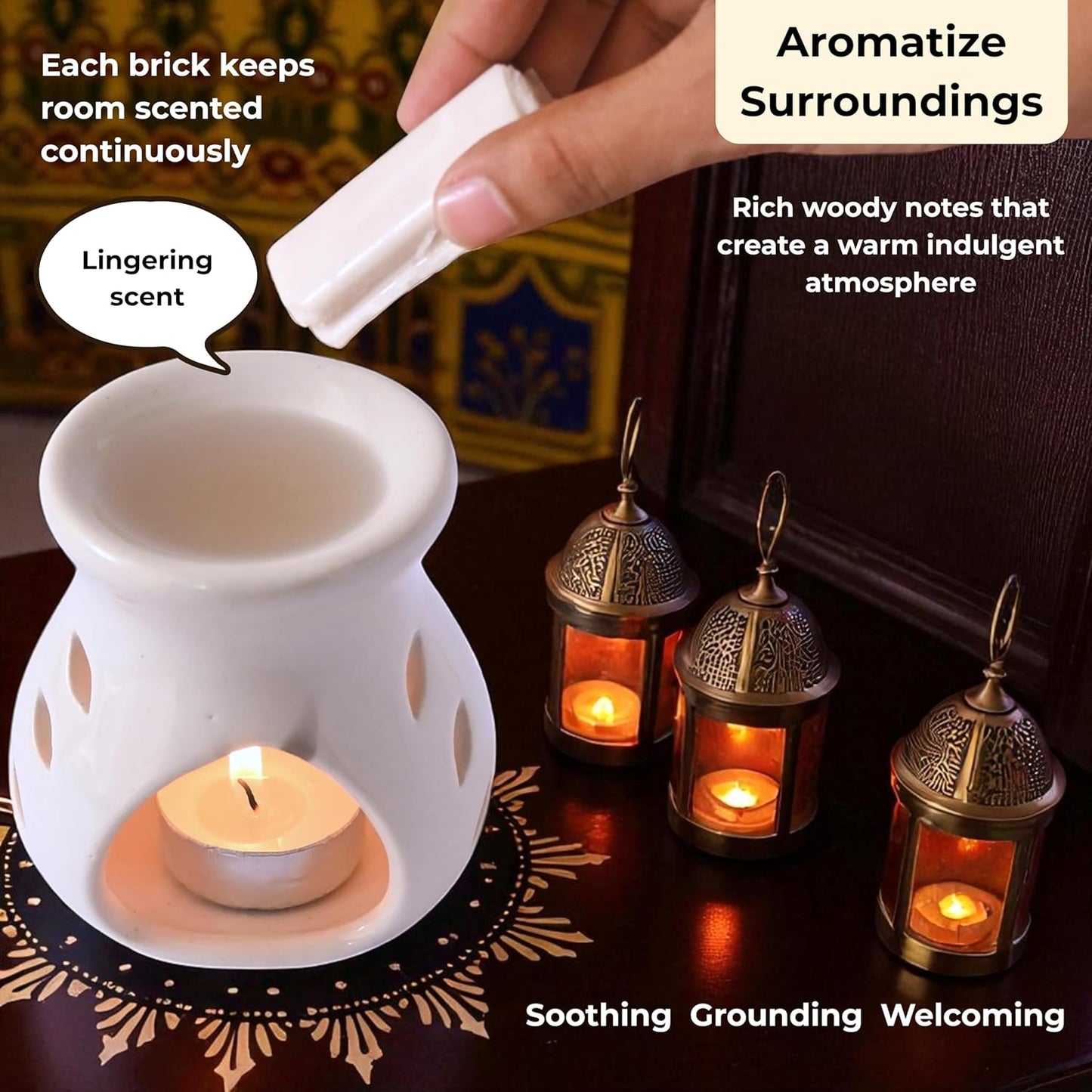 TRUMIRI Exotic Oud Scented Wax Melts - Made with Non Toxic Soy Wax and Essential Oils - Long Lasting Strong Scent for Men Candle Wax Cubes Tarts for Warmers