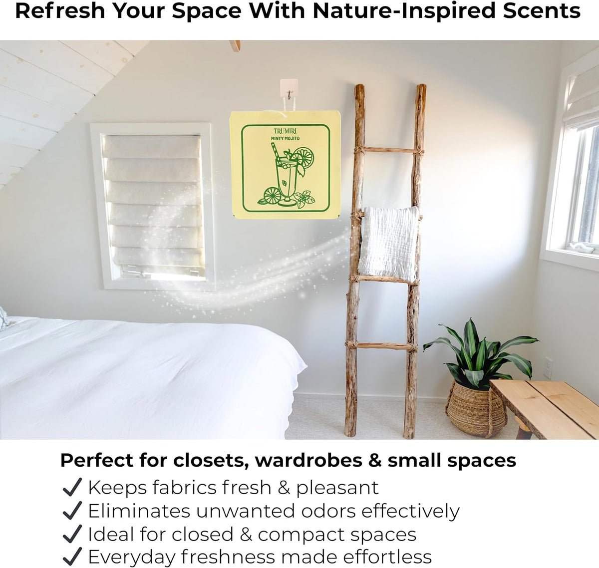 Mint|Lavender|Sandalwood Scented Drawer & Closet Air Freshener Sachet– Variety Pack of 3– Long-Lasting Hanging Sachet Bag, Scent Diffuser, Odor Eliminator, Wardrobes, Dressers–Home Fragrance Gift Set