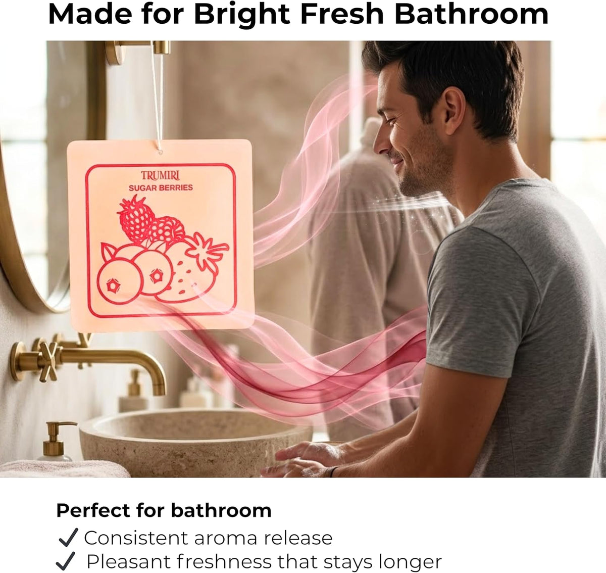 Room Deodorizer Gel Odor Eliminator For Home - Variety Pack Of 3 - Lemon Candy|Sugar Berries|Whispering Petals - Non Plug In Strong Scent Bathroom Air Freshener Odor Absorber Closet Deodorizer