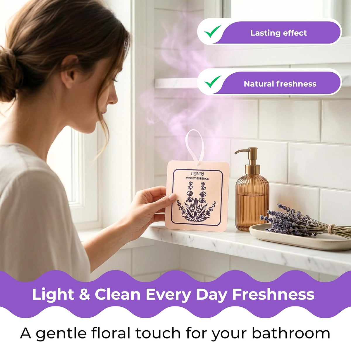 Violet Essence - Room Deodorizer Gel Odor Eliminator For Home - Pack Of 3 - Bathroom Air Freshener Odor Absorber - Long Lasting Non Plug In Strong Scent For Kitchen Trash Basement Rv Closet Smell