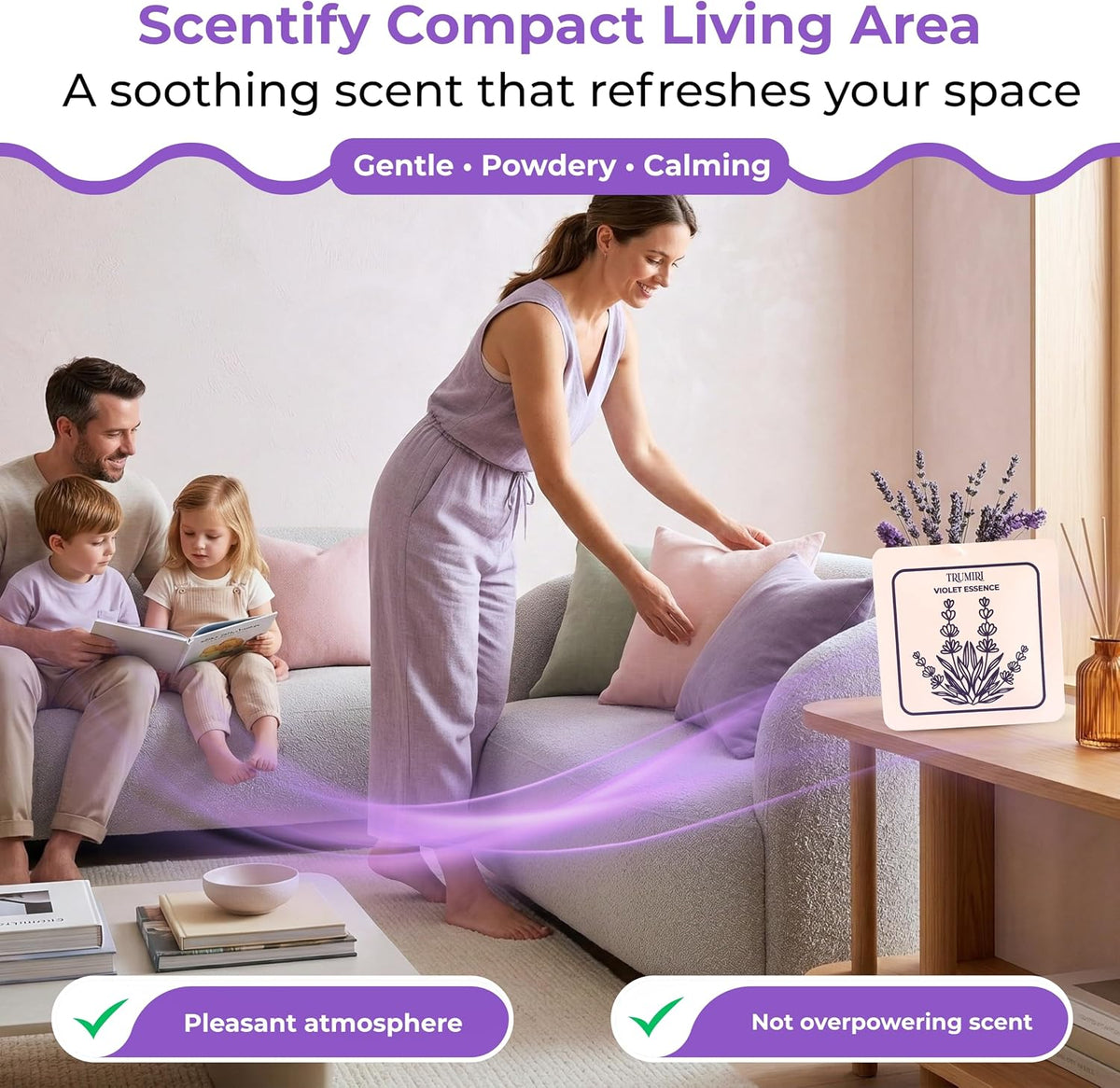 Violet Essence - Room Deodorizer Gel Odor Eliminator For Home - Pack Of 3 - Bathroom Air Freshener Odor Absorber - Long Lasting Non Plug In Strong Scent For Kitchen Trash Basement Rv Closet Smell