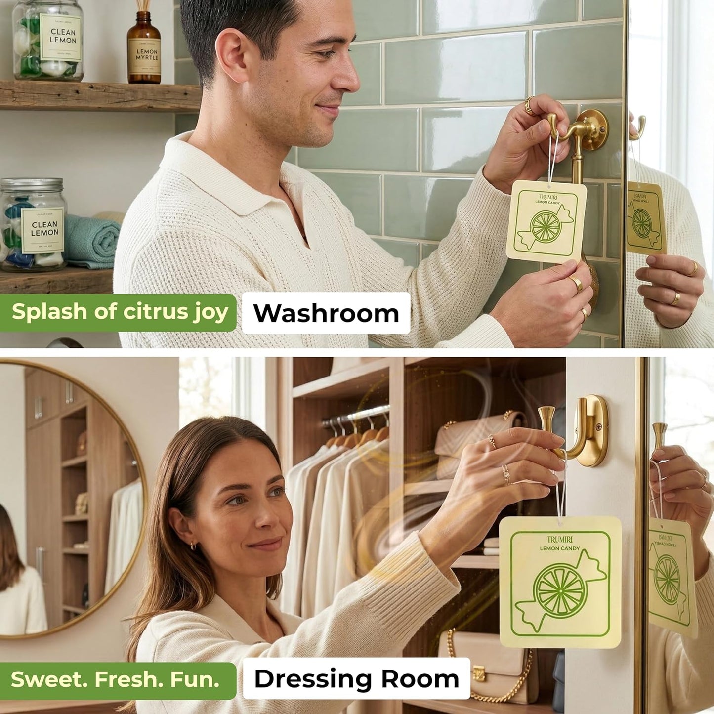 Lemon Candy - Room Deodorizer Gel Odor Eliminator For Home - Pack Of 3 - Bathroom Air Freshener Odor Absorber - Closet Deodorizer - Non Plug In Strong Scent For Kitchen Trash Basement Shoe Rack