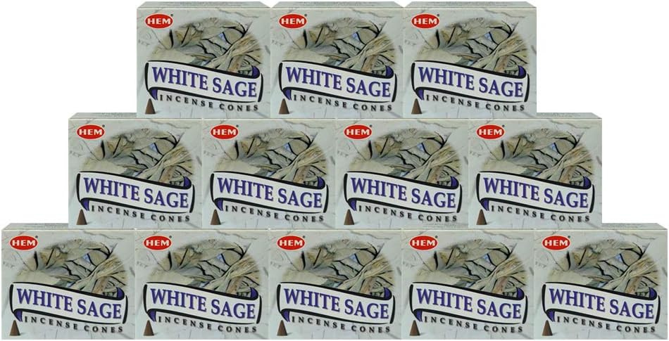 Hem White Sage Incense Cones - 120 Dhoop Cones Pack