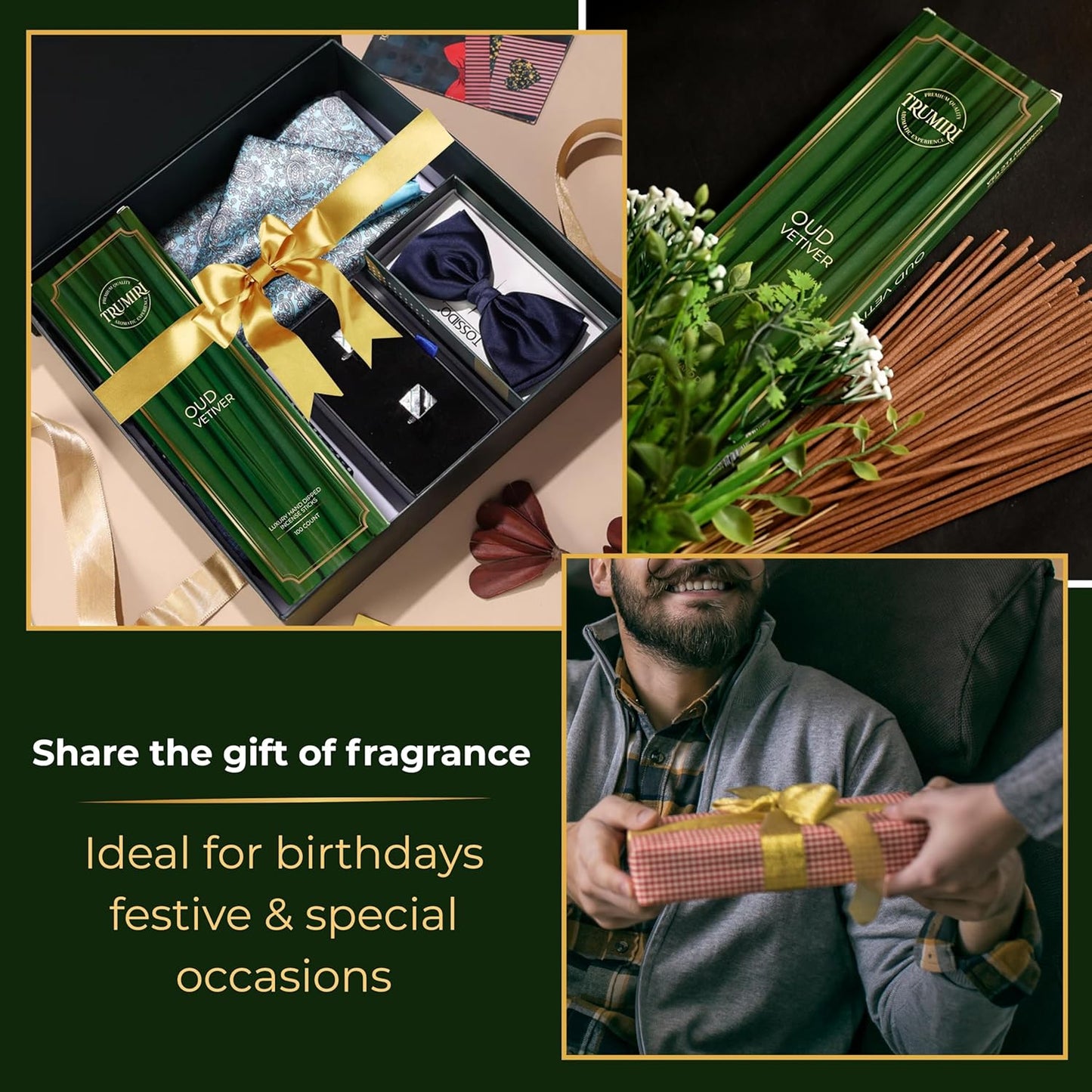 Oud Vetiver Incense Sticks - Pack of 100 Inscents-Sticks - Inciensos Aromaticos - Made with Natural Ingredients - Scented Insence Non Toxic Insense Incents