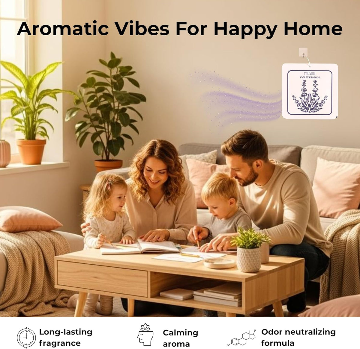 Room Deodorizer Gel Odor Eliminator For Home - Variety Pack Of 6 - Timber Essence|Sandal Mist|Lemongrass Aura|Violet Essence|Amber Rose|Jasmine Kiss - Bathroom Air Freshener Odor Absorber
