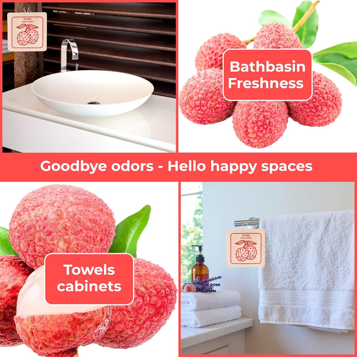 Lush Lychee - Scented Sachets for Drawer and Closet Freshener with Long Lasting Scent - Pack of 3 - Home Fragrance Sachet Bag Dresser Refresher Packet - Olores para Closet De Ropa