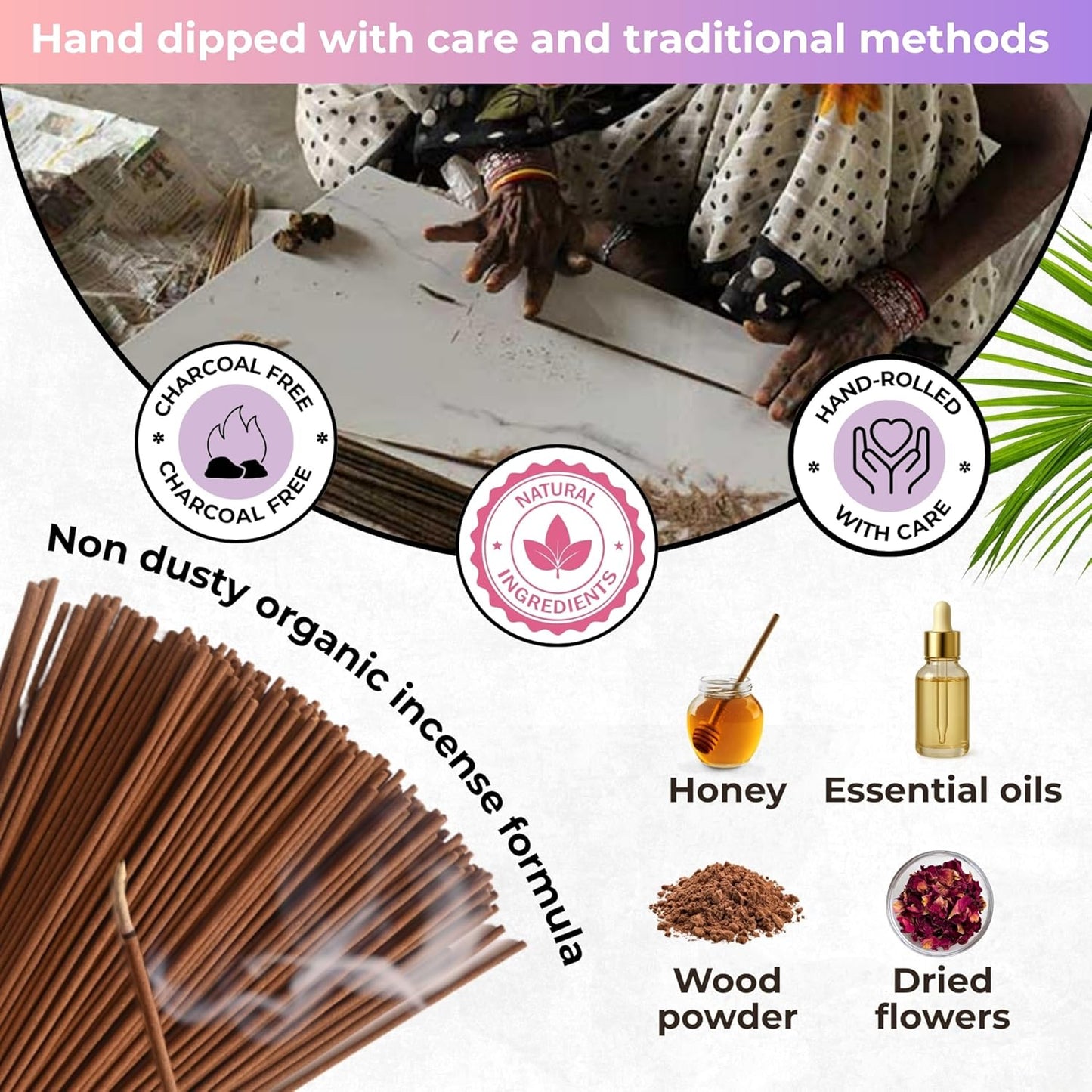 Lavender & Rose - Combo Pack of Incense Sticks - 100 Insence-Sticks of Each Scent - Total 200 Inscents - Inciensos Aromaticos para La Casa - Made with Natural Non Toxic Ingredients