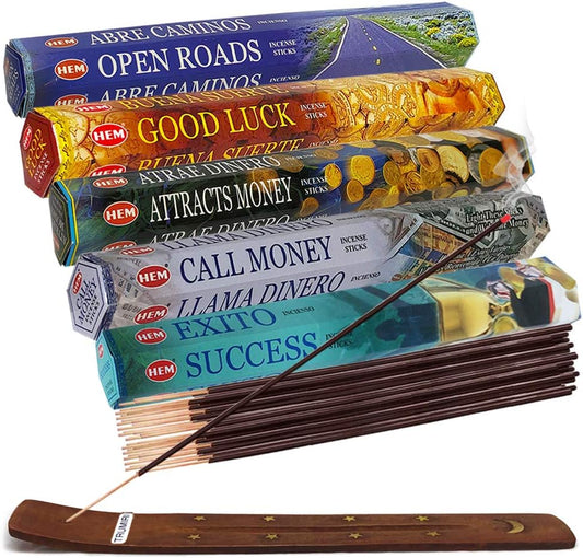 Hem 5 Luck and Money Incense Sticks Variety Pack - 20 sticks/scent - Total Approx 100 sticks