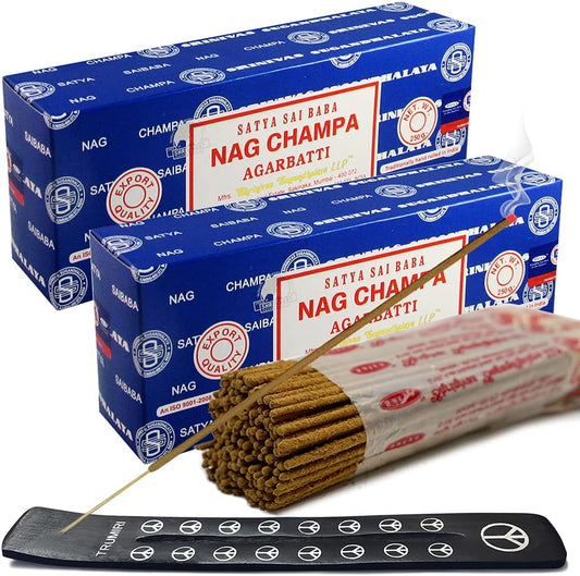 Satya Nag Champa Incense Sticks - 2 Packs of 250g Nagchampa - Total Approx 500 Indian Agarbatti Spiritual Sticks