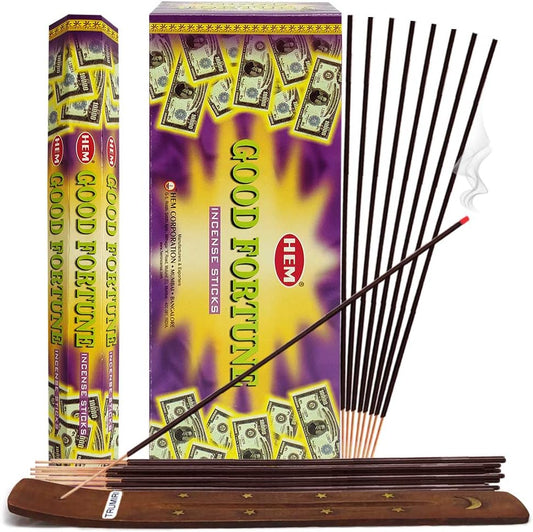 Hem Good Fortune Incense Sticks - 120 Sticks Pack - Incienso Agarbatti Sahumerio