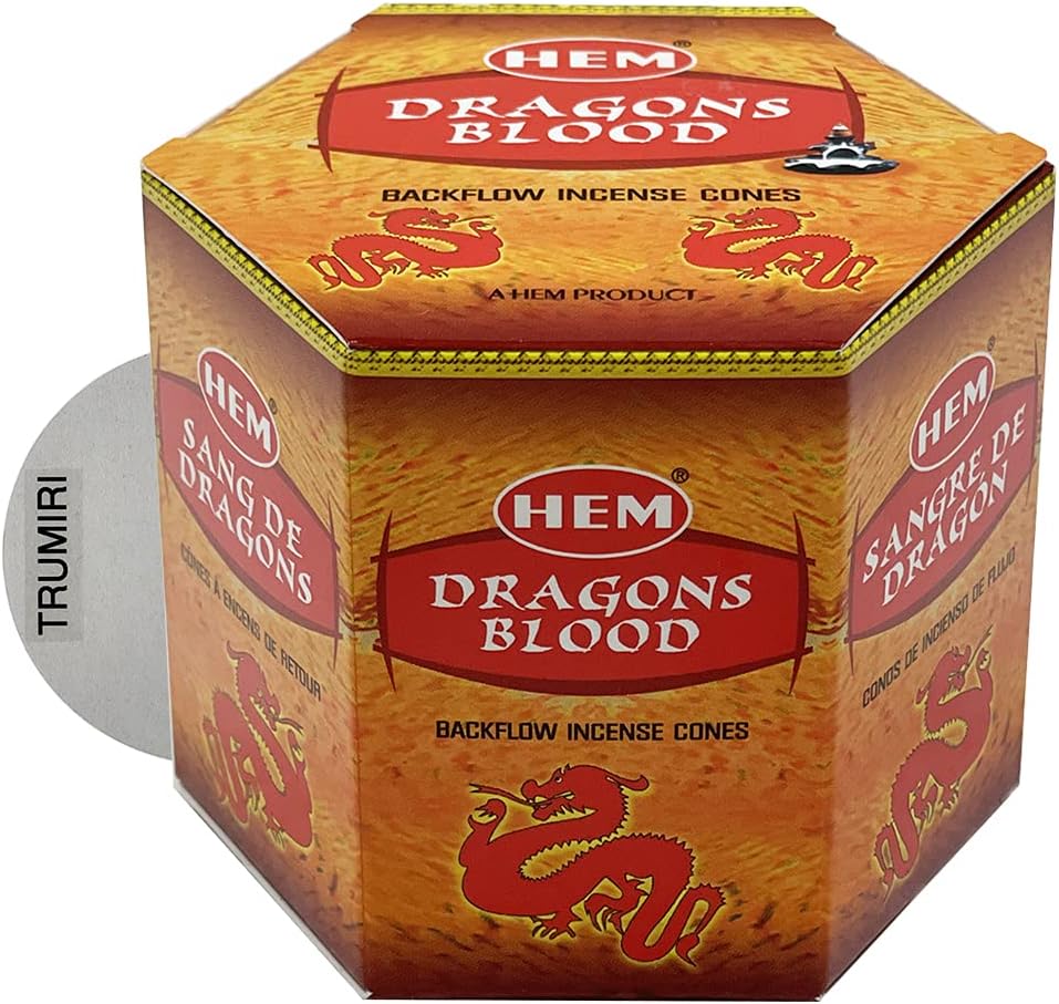 Hem Dragon's Blood Backflow Incense Cones - 40 Waterfall Cones Pack