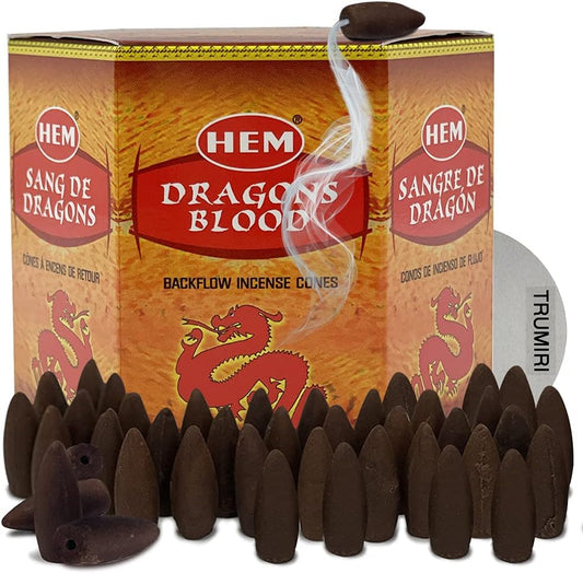 Hem Dragon's Blood Backflow Incense Cones - 40 cones Pack