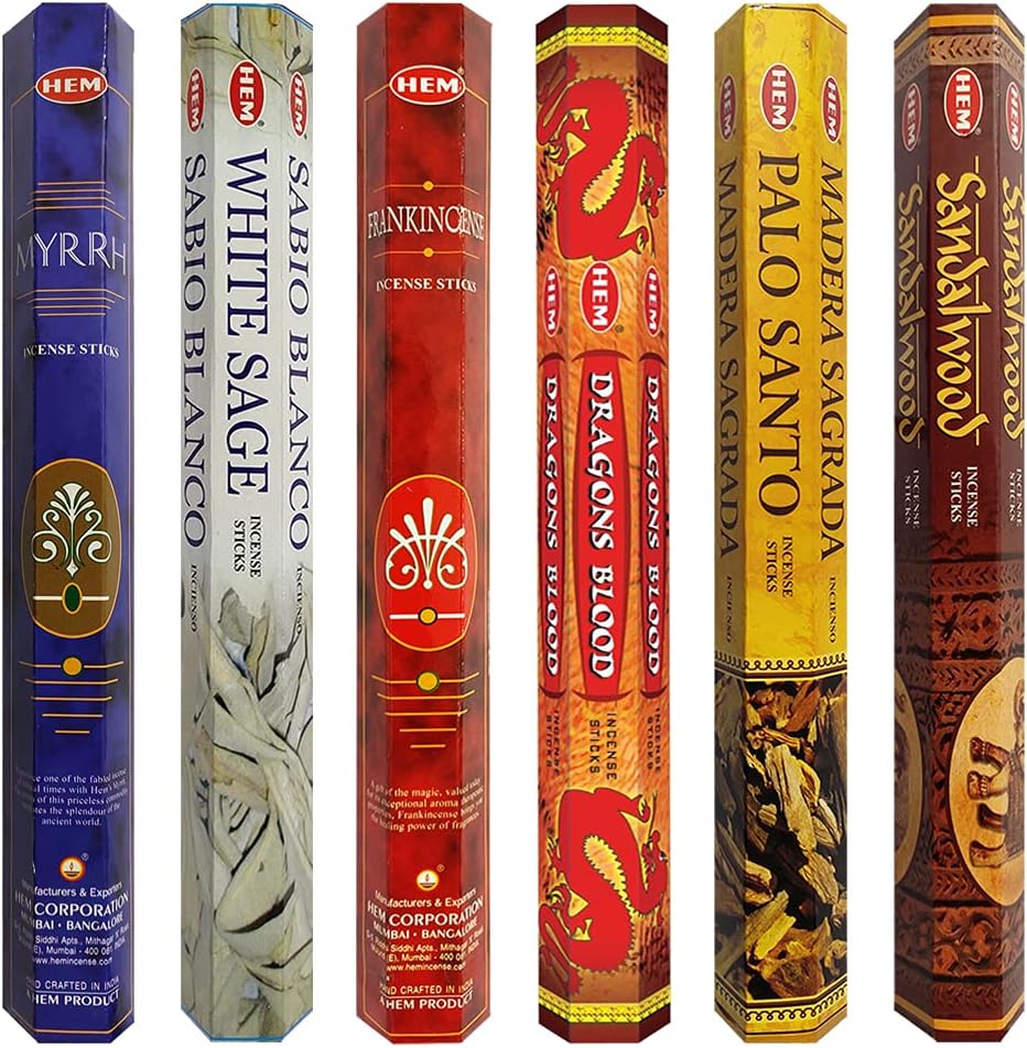 Hem 6 Classic Scents Incense Sticks Variety Pack - 20 sticks/scent - Total Approx 120 sticks