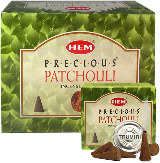 Hem Precious Patchouli Incense Cones - 120 Dhoop Cones Pack