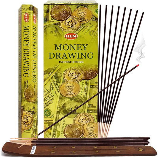 Hem Money Drawing Incense Sticks - 120 Sticks Pack - Incienso Agarbatti Sahumerio