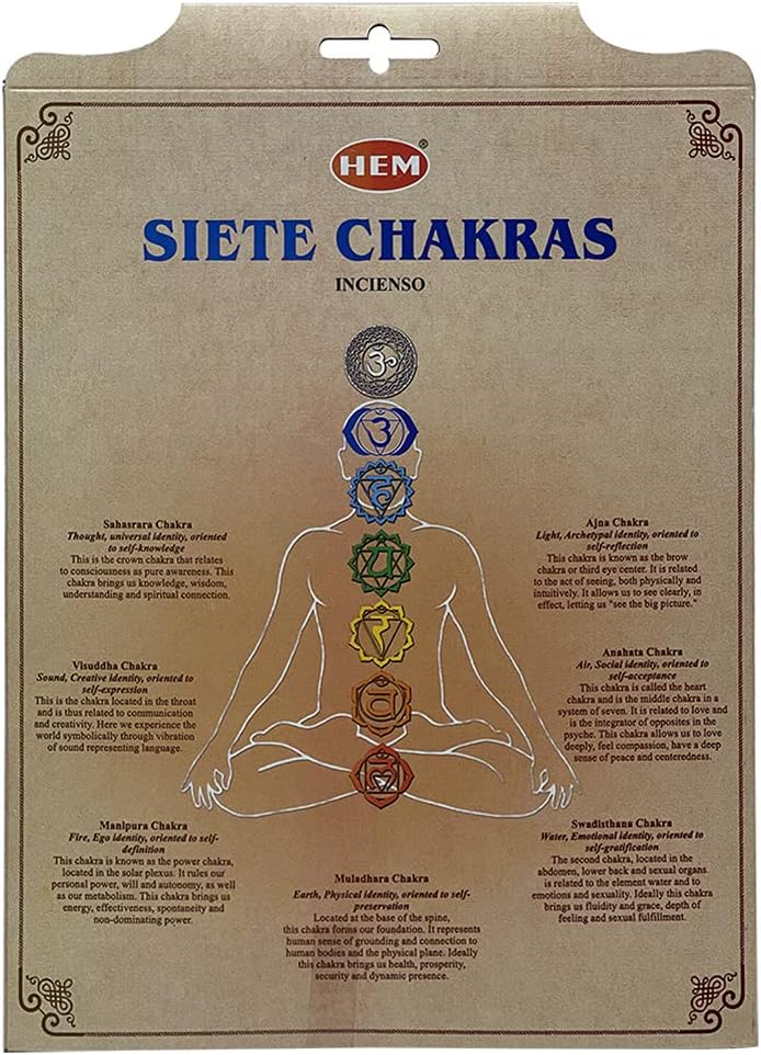 Hem 7 Chakras Scents Incense Sticks Variety Pack - 20 sticks/scent - Total Approx 140 Joss Sticks Incienso Sahumerio