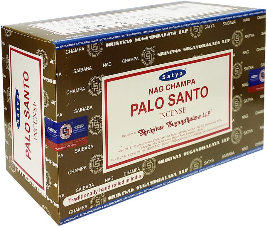 Satya Palo Santo Incense Sticks - 12 Packs of 15g - Total Approx 180 sticks