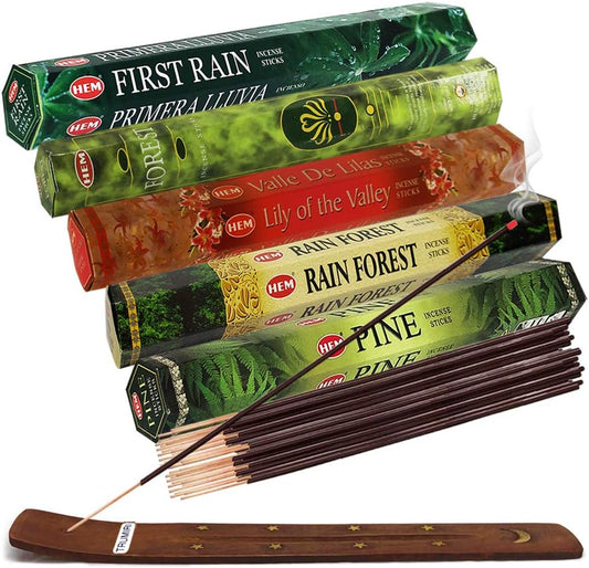 Hem 5 Forest Themed Scents Incense Sticks Variety Pack - 20 sticks/scent - Total Approx 100 sticks