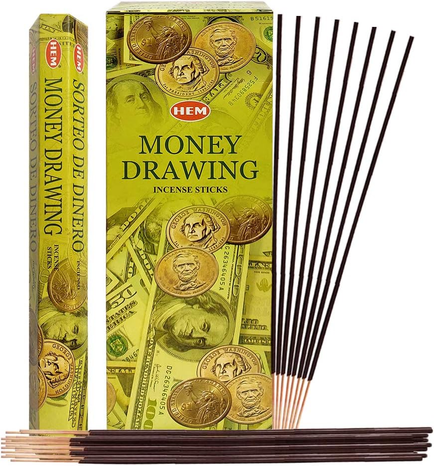 Hem Money Drawing Incense Sticks - 120 Sticks Pack - Incienso Agarbatti Sahumerio