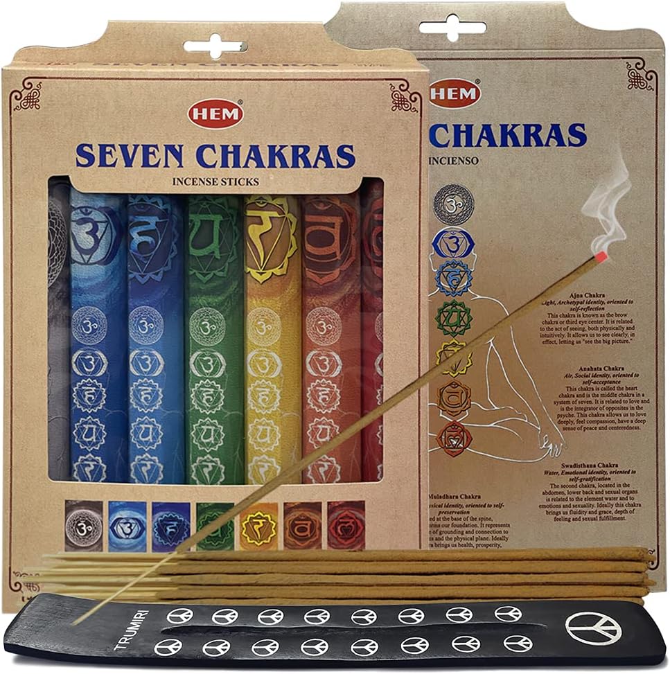 Hem 7 Chakras Scents Incense Sticks Variety Pack - 20 sticks/scent - Total Approx 140 Joss Sticks Incienso Sahumerio