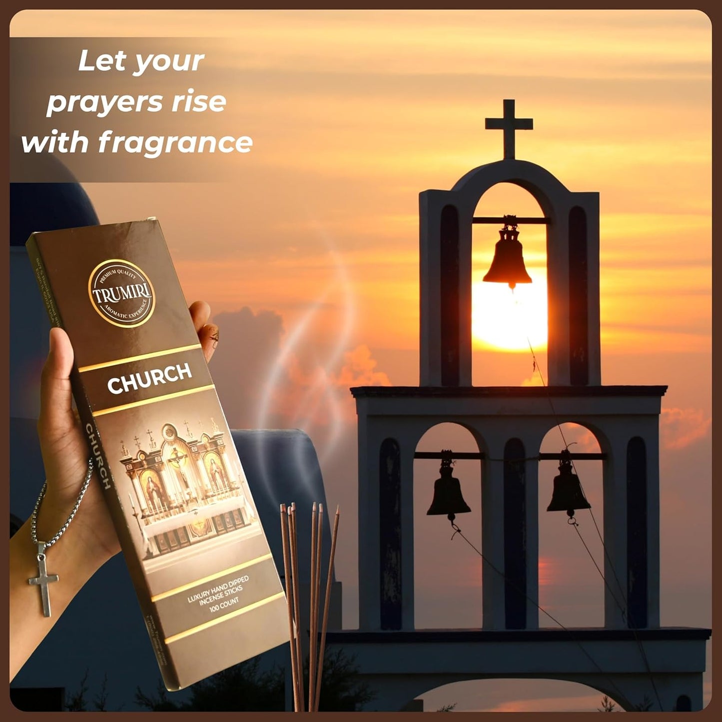 Church Incense Sticks - Bulk Pack of 100 Insence-Sticks - Made with Natural Incienso - Sacred Insense Non Toxic Spiritual Incents Incence