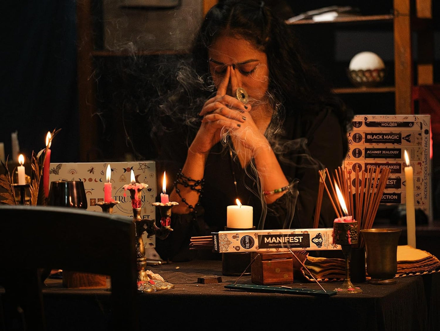 Witchcraft Incense Sticks Variety Pack with Incense Holder - 6 Scents - 20 Sticks/Scent - Total 120 Sticks - Incienso Sahumerio Agarbatti Joss Sticks