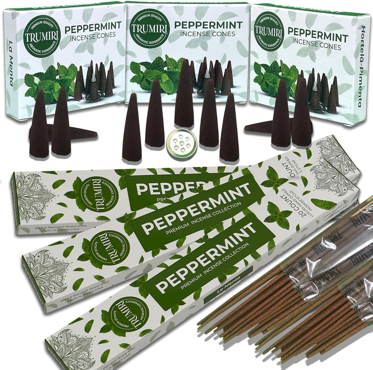 Trumiri Incense Sticks and Cones Combo Pack - Total 60 Sticks and 30 Incense Cones