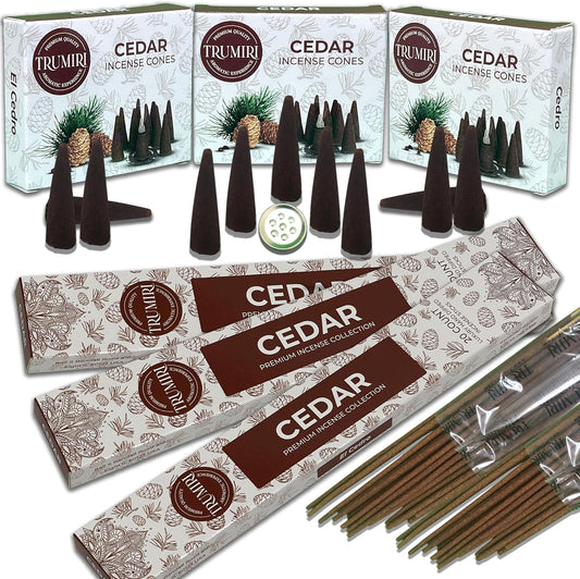 Trumiri Incense Sticks and Cones Combo Pack - Total 60 Sticks and 30 Incense Cones