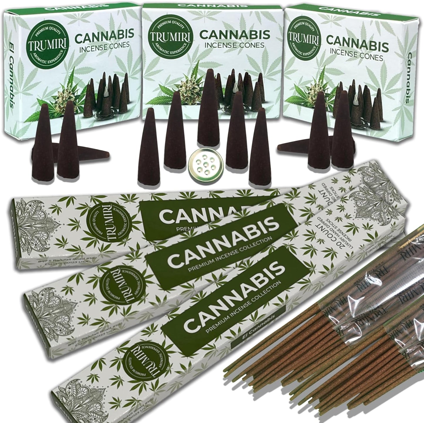 Trumiri Incense Sticks and Cones Combo Pack - Total 60 Sticks and 30 Incense Cones
