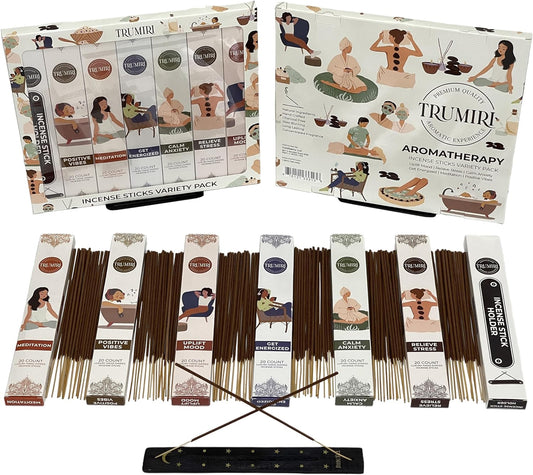 Aromatherapy Incense Sticks Variety Pack with Incense Holder