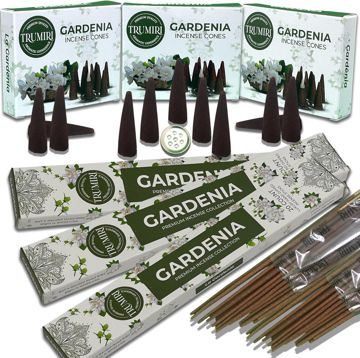 Trumiri Incense Sticks and Cones Combo Pack - Total 60 Sticks and 30 Incense Cones