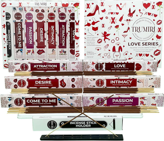 Love Spell Incense Sticks Variety Pack with Incense Holder