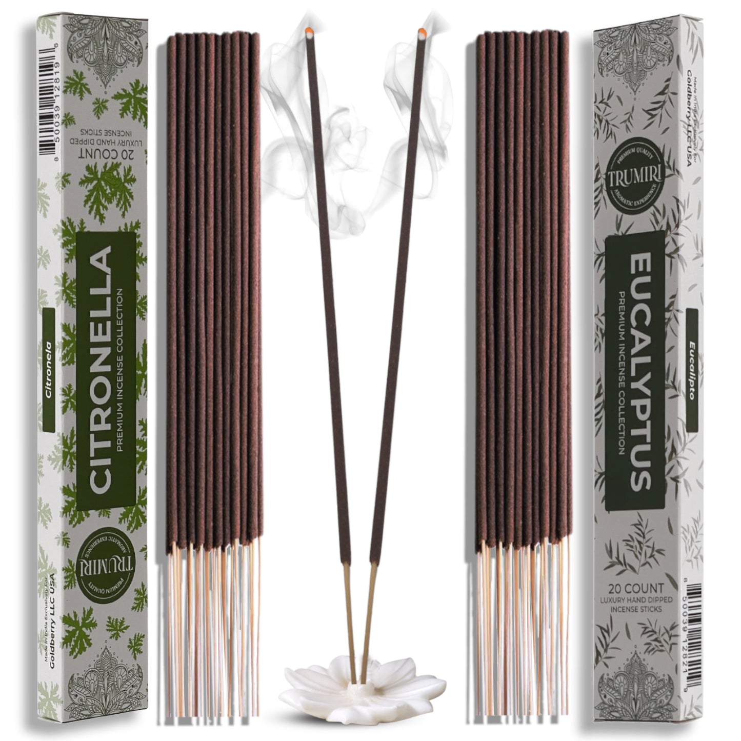 Trumiri Incense Sticks Combo Packs - 20 Sticks per Scent - Total 40 Incense Sticks