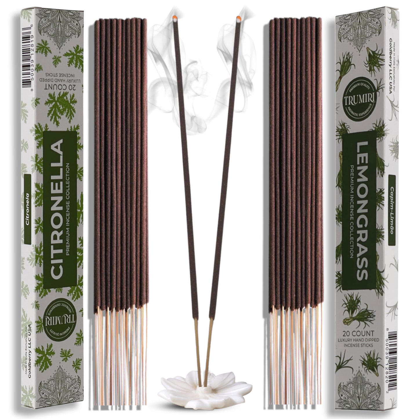 Trumiri Incense Sticks Combo Packs - 20 Sticks per Scent - Total 40 Incense Sticks