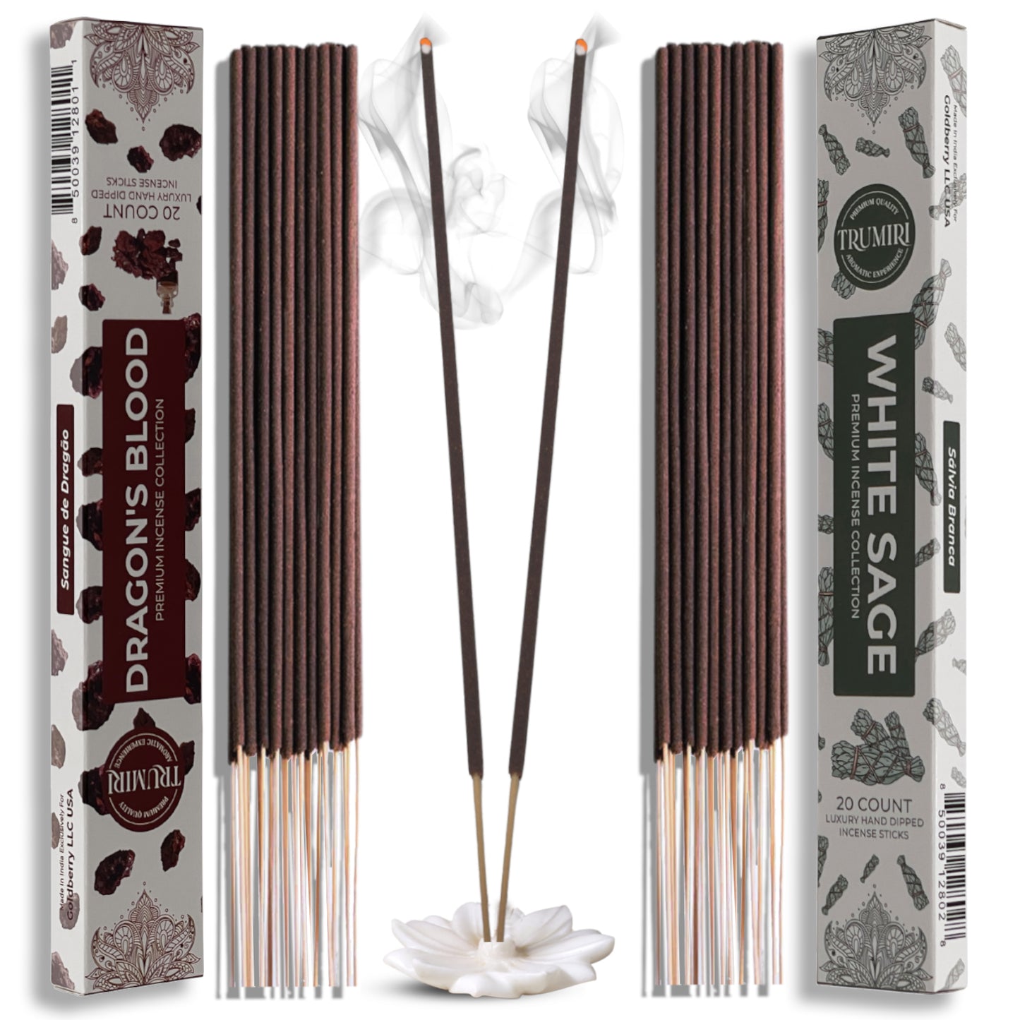Trumiri Incense Sticks Combo Packs - 20 Sticks per Scent - Total 40 Incense Sticks