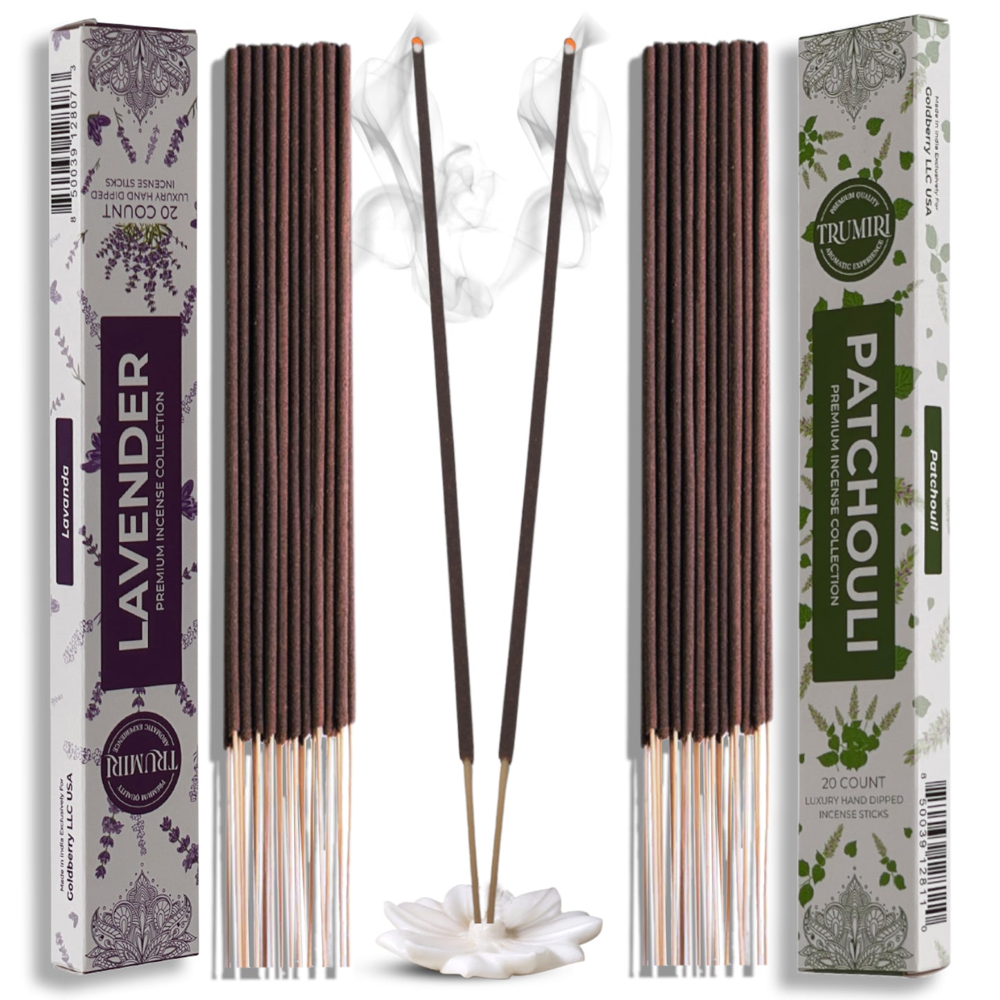 Trumiri Incense Sticks Combo Packs - 20 Sticks per Scent - Total 40 Incense Sticks