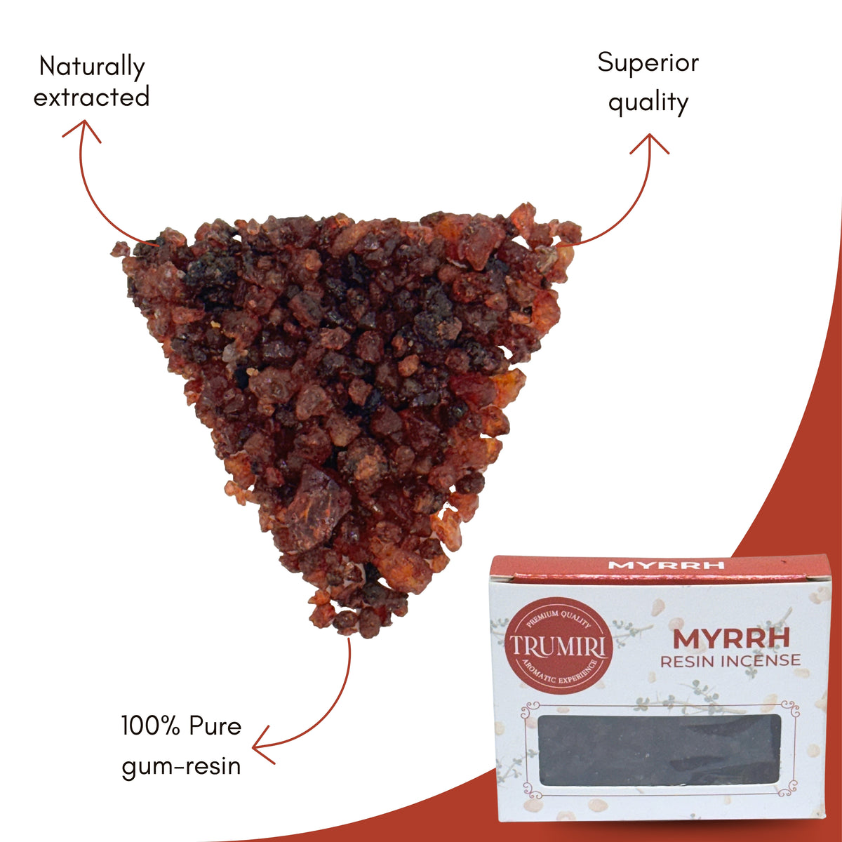 Myrrh Incense Resin Mirra Natural Tree Gum Sap for Spiritual Rituals Smudging - 30g Pack