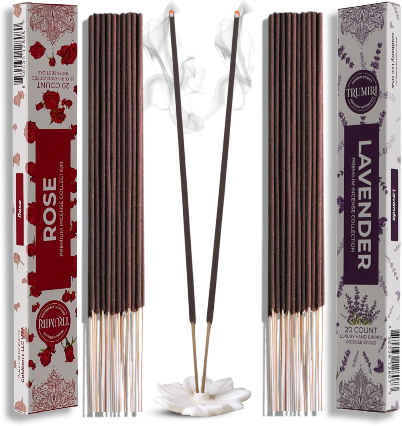 Trumiri Incense Sticks Combo Packs - 20 Sticks per Scent - Total 40 Incense Sticks