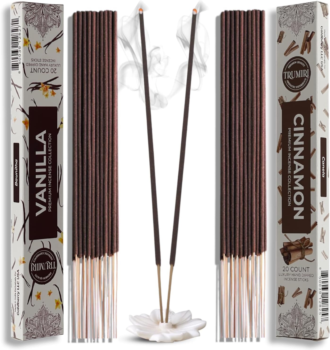 Trumiri Incense Sticks Combo Packs - 20 Sticks per Scent - Total 40 Incense Sticks