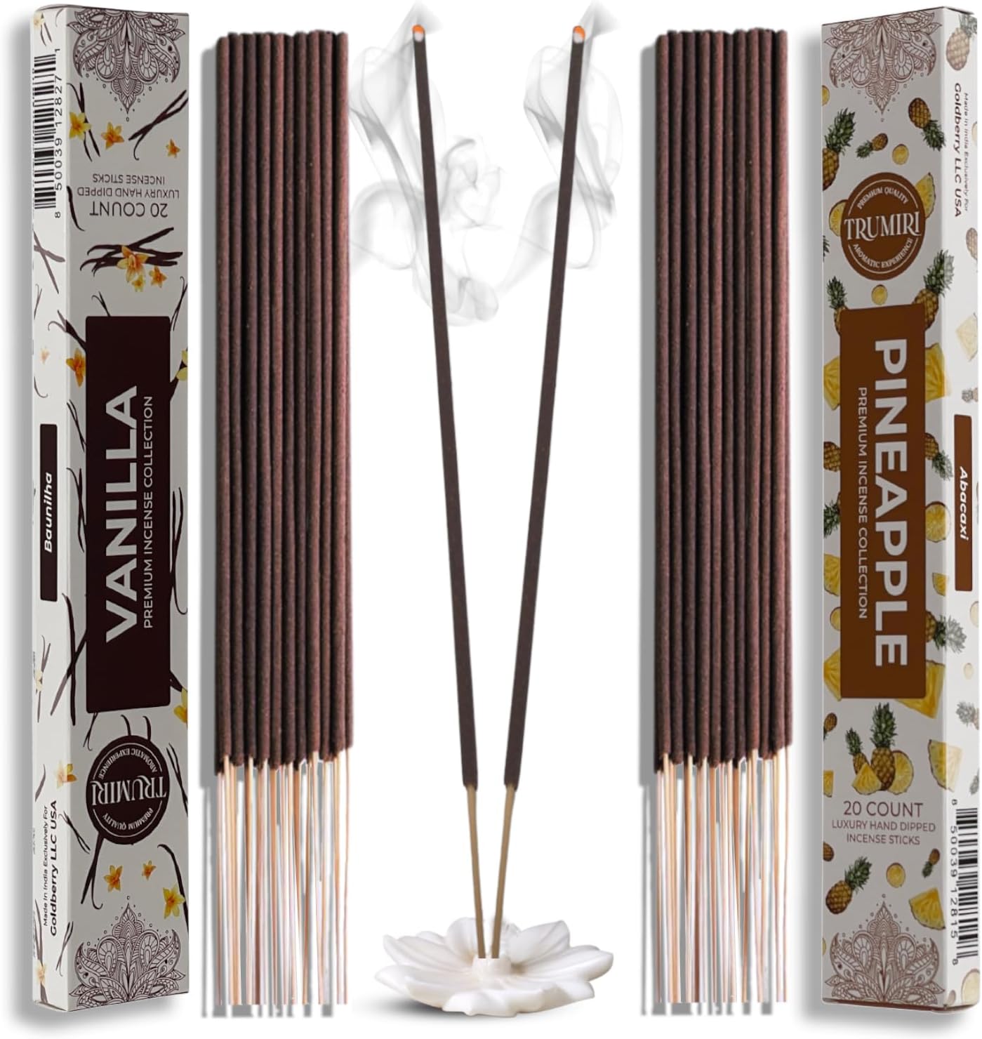 Trumiri Incense Sticks Combo Packs - 20 Sticks per Scent - Total 40 Incense Sticks