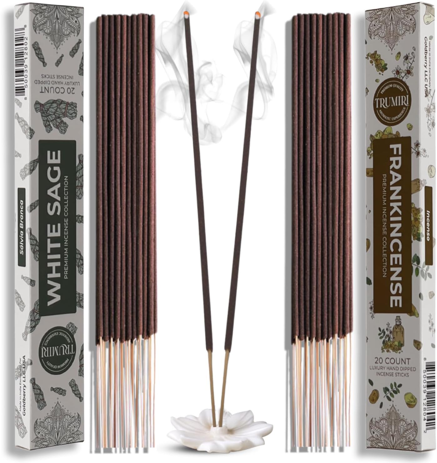 Trumiri Incense Sticks Combo Packs - 20 Sticks per Scent - Total 40 Incense Sticks