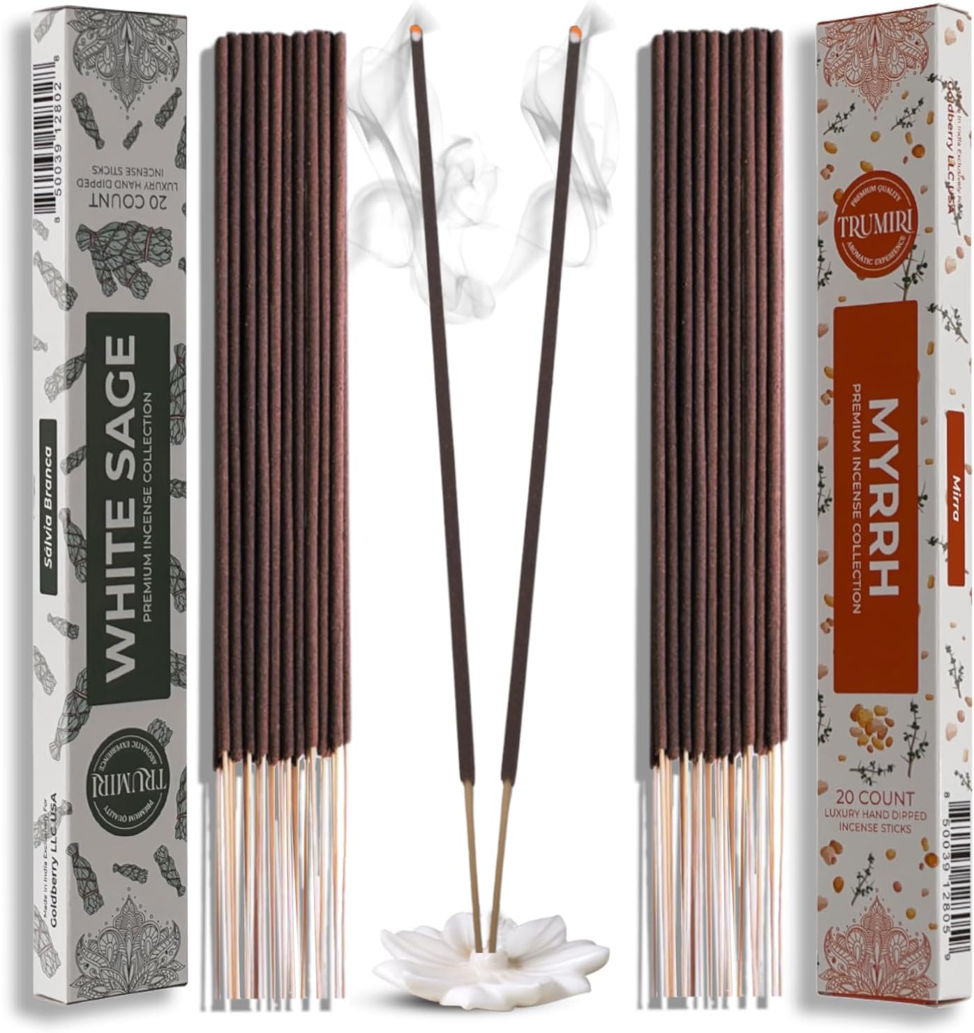Trumiri Incense Sticks Combo Packs - 20 Sticks per Scent - Total 40 Incense Sticks